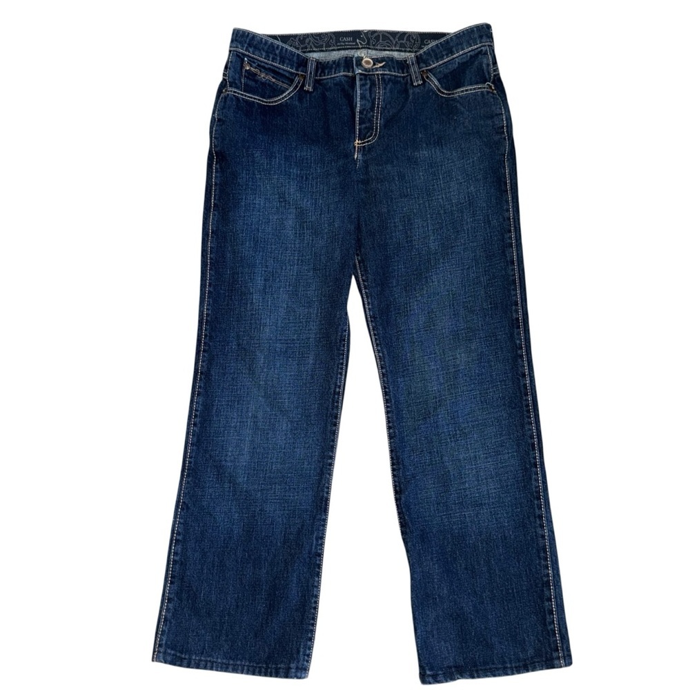 Wrangler CASH No Gap Waistband Straight Jeans Womens 9/10 Blue Denim